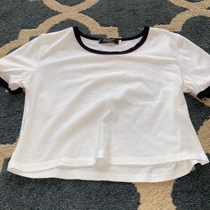 White with Black detailing Crop Top
